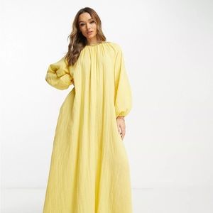 ASOS DESIGN double cloth trapeze maxi dress in yellow